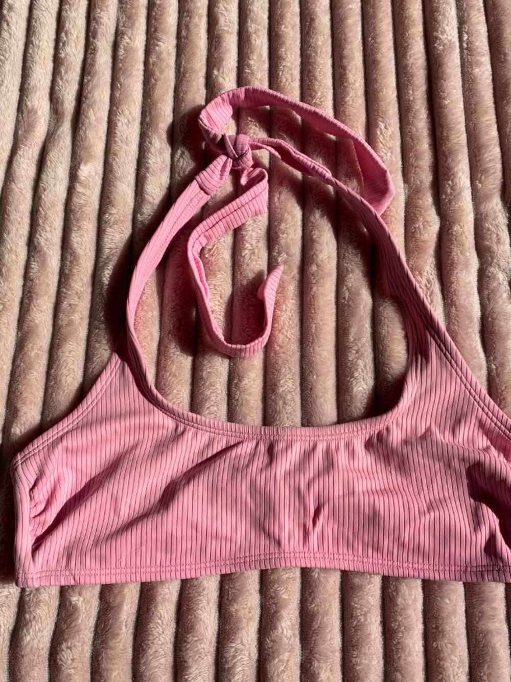 Pink Ribbed Bikini Top - Picture 2 of 6